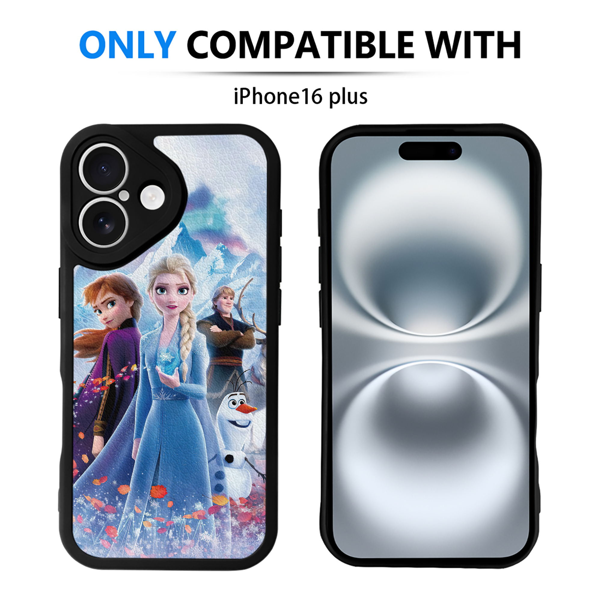 （画像用） アナと雪の女王 アンナ エルサ Frozen Anna Elsa 【iPhone 16シリーズ対応】シリコンスマホケース（レザー調） 材質：シリコン